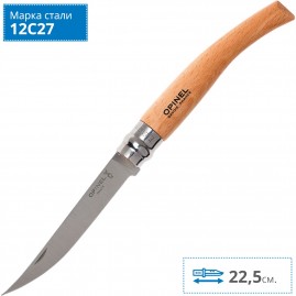 Нож филейный OPINEL №10, нержавеющая сталь, рукоять из дерева бука 000517 Нож филейный OPINEL №10, нержавеющая сталь, рукоять из дерева бука 000517