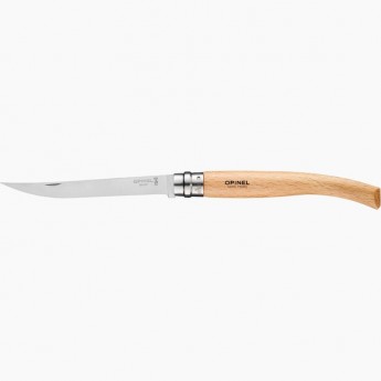 Нож филейный OPINEL №12, нержавеющая сталь, рукоять из дерева бука