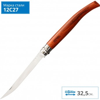 Нож филейный OPINEL №15, нержавеющая сталь, рукоять бубинга 243150