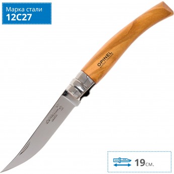 Нож филейный OPINEL №8, нержавеющая сталь, рукоять оливковое дерево 001144 Нож филейный OPINEL №8, нержавеющая сталь, рукоять оливковое дерево 001144