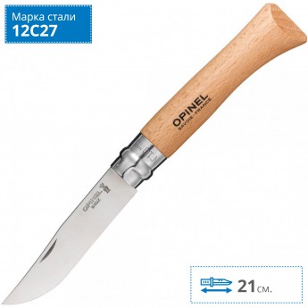 Нож OPINEL №10, нержавеющая сталь, рукоять из бука, блистер 001255 Нож OPINEL №10, нержавеющая сталь, рукоять из бука, блистер 001255