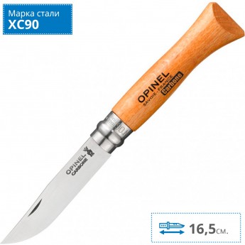 Нож OPINEL №6, углеродистая сталь, рукоять из дерева бука, блистер 000415