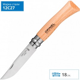 Нож OPINEL №7, нержавеющая сталь, рукоять из бука 000693 Нож OPINEL №7, нержавеющая сталь, рукоять из бука 000693