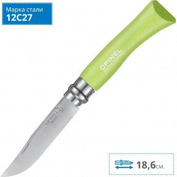 Нож OPINEL №7, нержавеющая сталь, зеленый 001425 Нож OPINEL №7, нержавеющая сталь, зеленый 001425