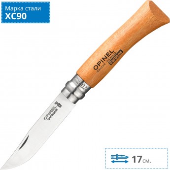 Нож OPINEL №7, углеродистая сталь, рукоять из дерева бука 113070 Нож OPINEL №7, углеродистая сталь, рукоять из дерева бука 113070